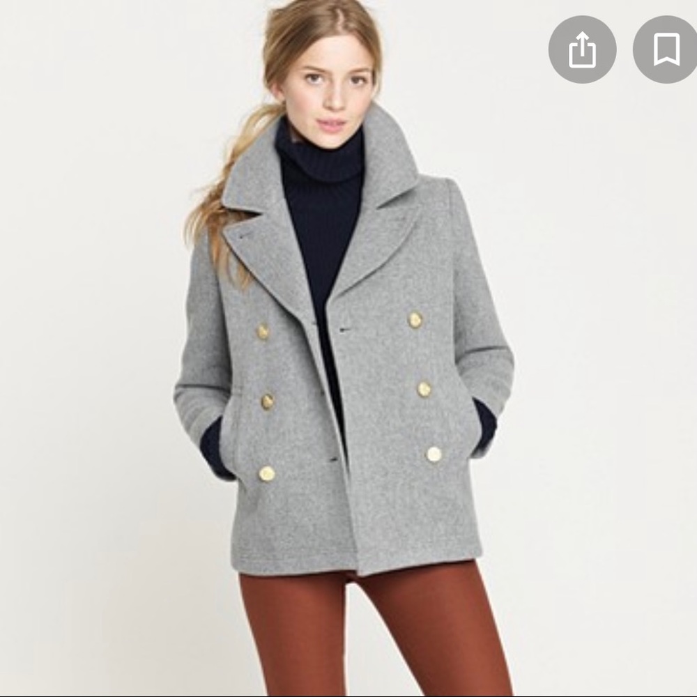 J. Crew Grey Stadium-Cloth Majesty Peacoat